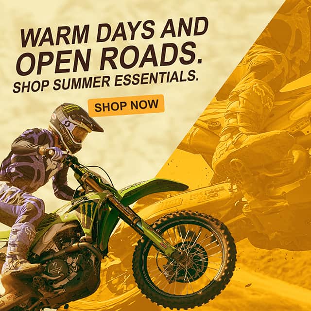 Warm days, open roads — shop summer riding essentials.