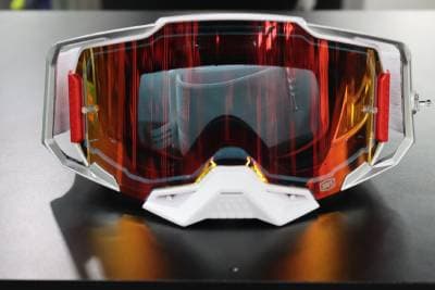 goggles on Motocross Helmet